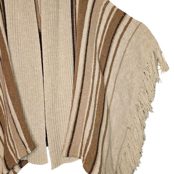 Ralph Lauren Neutral Aztec Southwest Western Wool Blend Poncho Cardigan Size L - Picture 4 of 12